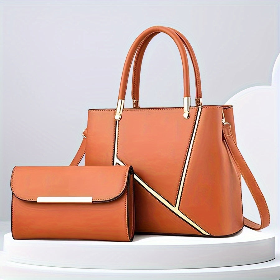 Amy Signature Collection Handbag Set Two Piece Top Handle Tote Clutch Exclusive