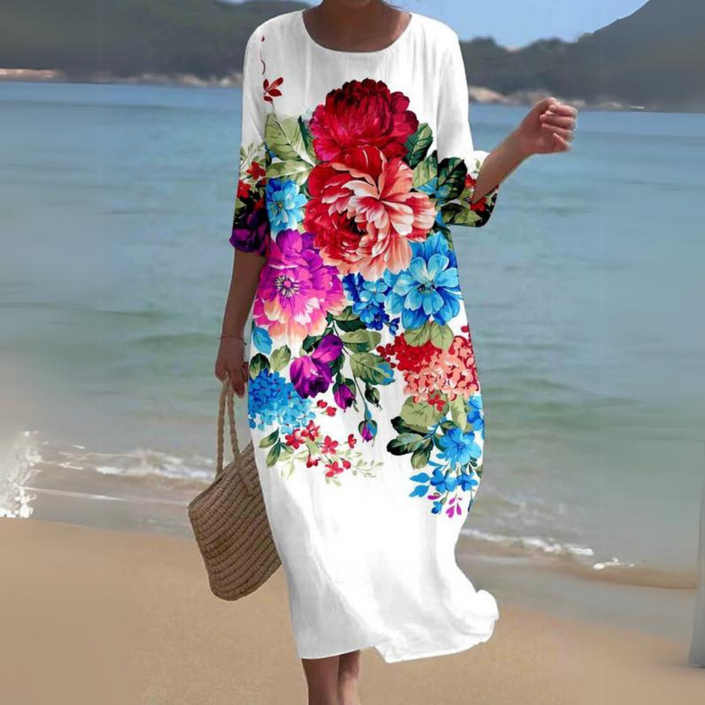 Luxe Collection Elegant Floral Midi Dress Exclusive For Special Occasions