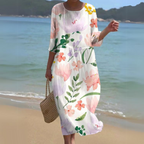 Luxe Collection Elegant Floral Midi Dress Exclusive For Special Occasions