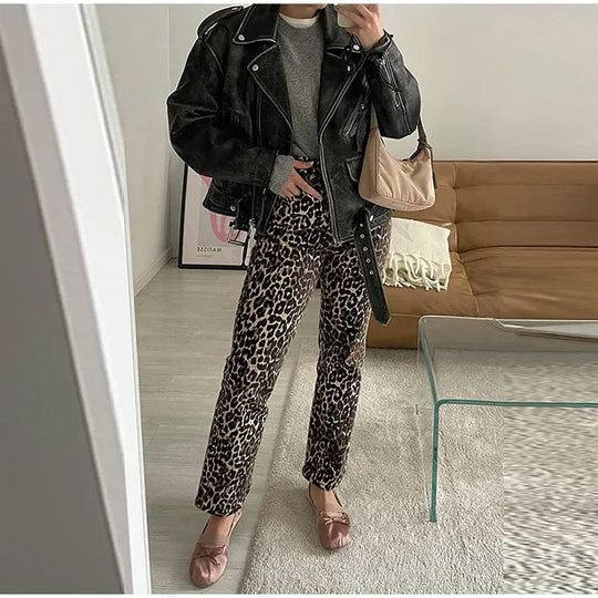Luxe Denim Jeans Leopard Print Premium Collection Exclusive Edition Timeless