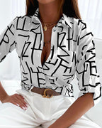 Clara Printed Blouse Signature Collection Exclusive Timeless Style For Elegant Wardrobes