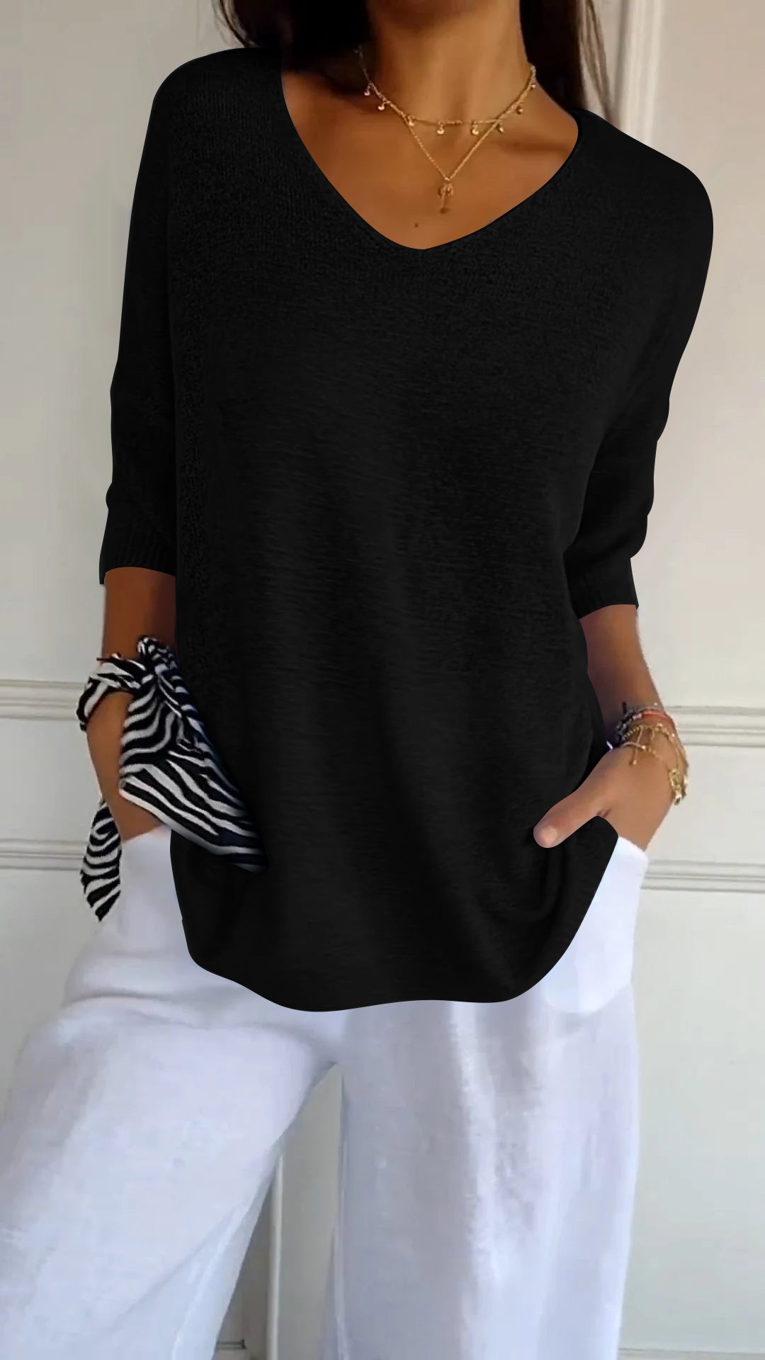 Premium Cotton Timeless V Neck Top For Women Luxe Collection Limited Edition