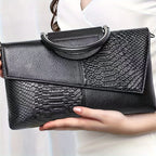 Crocodile Embossed Flap Crossbody Bag Top Handle Limited Edition Artisanal Craftsmanship
