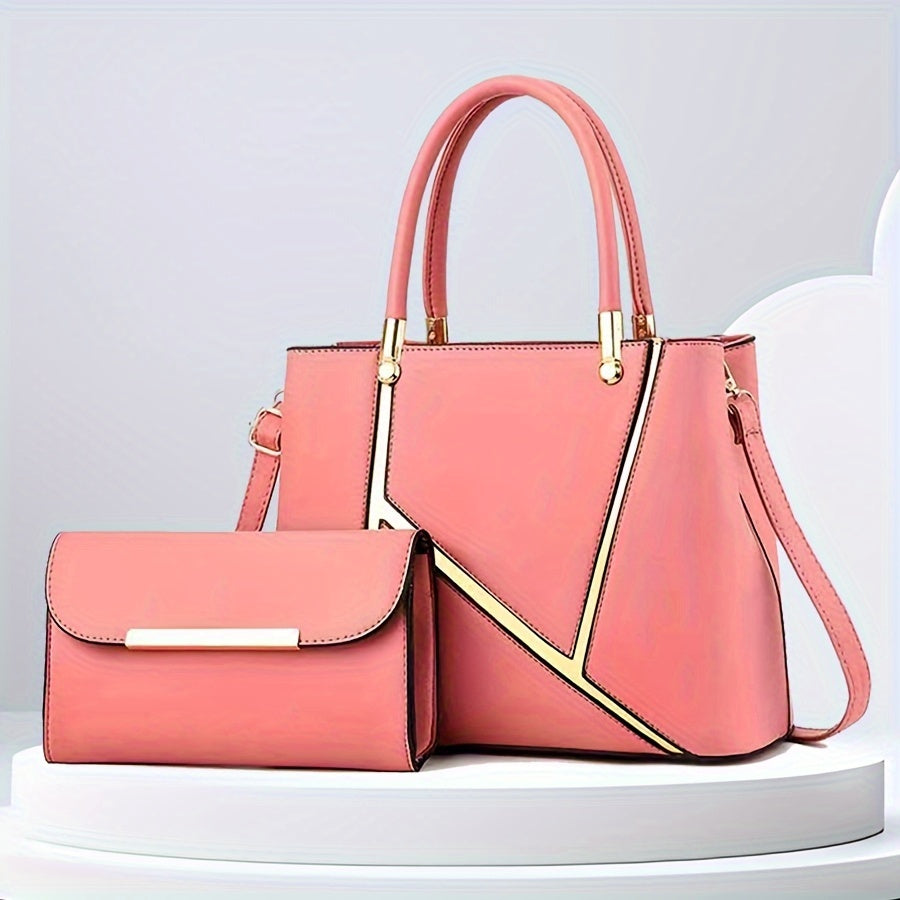 Amy Signature Collection Handbag Set Two Piece Top Handle Tote Clutch Exclusive
