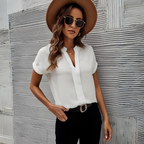Elizabeth V Neck Blouse Polyester Viscose Blend Luxe Collection Exclusive Draped Shape