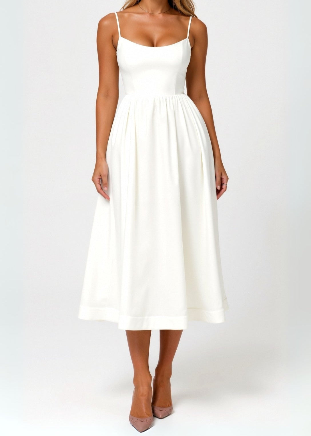 Corset Midi Dress For Women Luxe Fabric Limited Edition Wedding Guest Couture