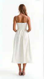 Corset Midi Dress For Women Luxe Fabric Limited Edition Wedding Guest Couture