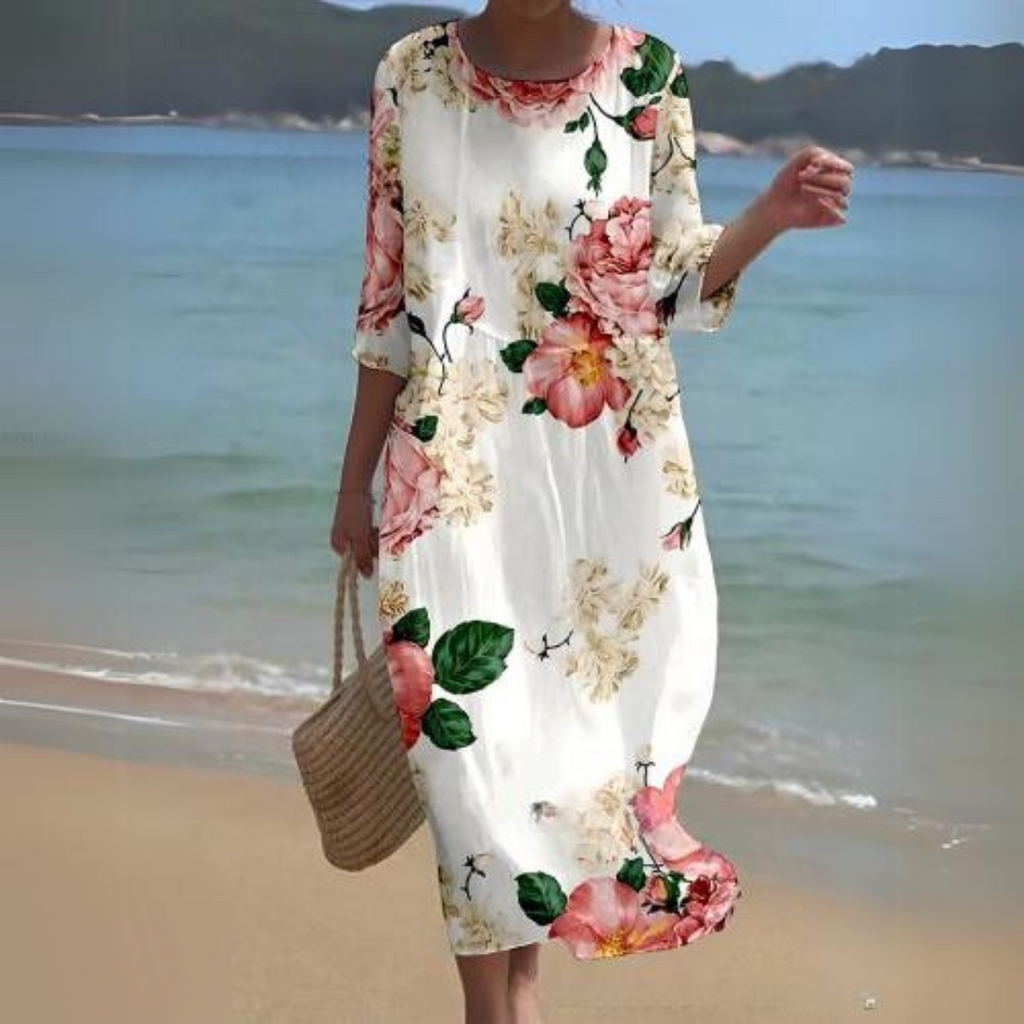 Luxe Collection Elegant Floral Midi Dress Exclusive For Special Occasions