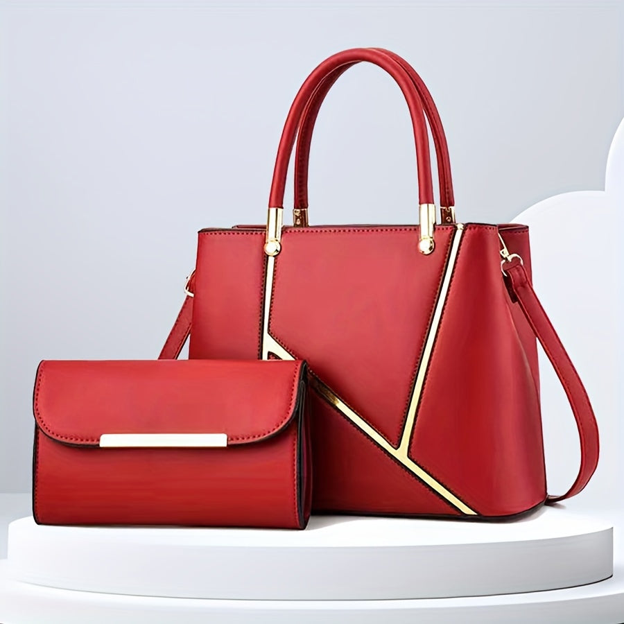 Amy Signature Collection Handbag Set Two Piece Top Handle Tote Clutch Exclusive