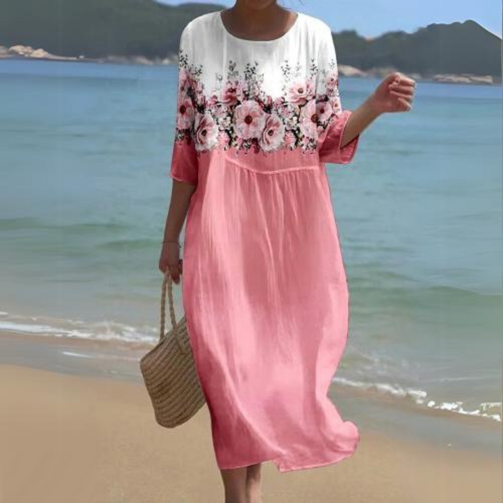 Luxe Collection Elegant Floral Midi Dress Exclusive For Special Occasions