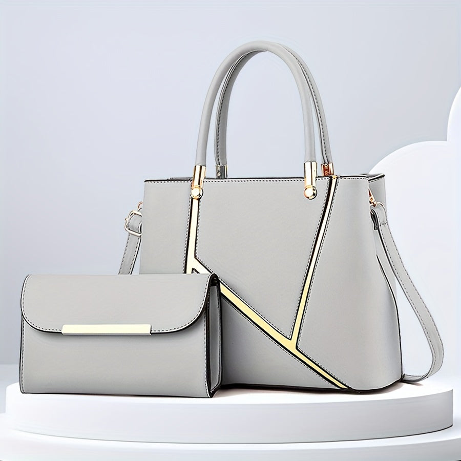 Amy Signature Collection Handbag Set Two Piece Top Handle Tote Clutch Exclusive