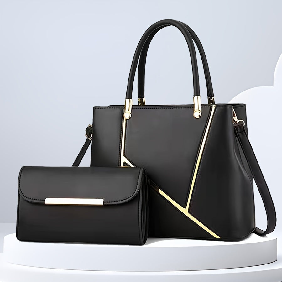Amy Signature Collection Handbag Set Two Piece Top Handle Tote Clutch Exclusive