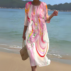 Luxe Collection Elegant Floral Midi Dress Exclusive For Special Occasions