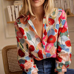 Floral Print Silk Blend Blouse Spring Collection Exclusive Edition Timeless