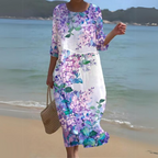 Luxe Collection Elegant Floral Midi Dress Exclusive For Special Occasions