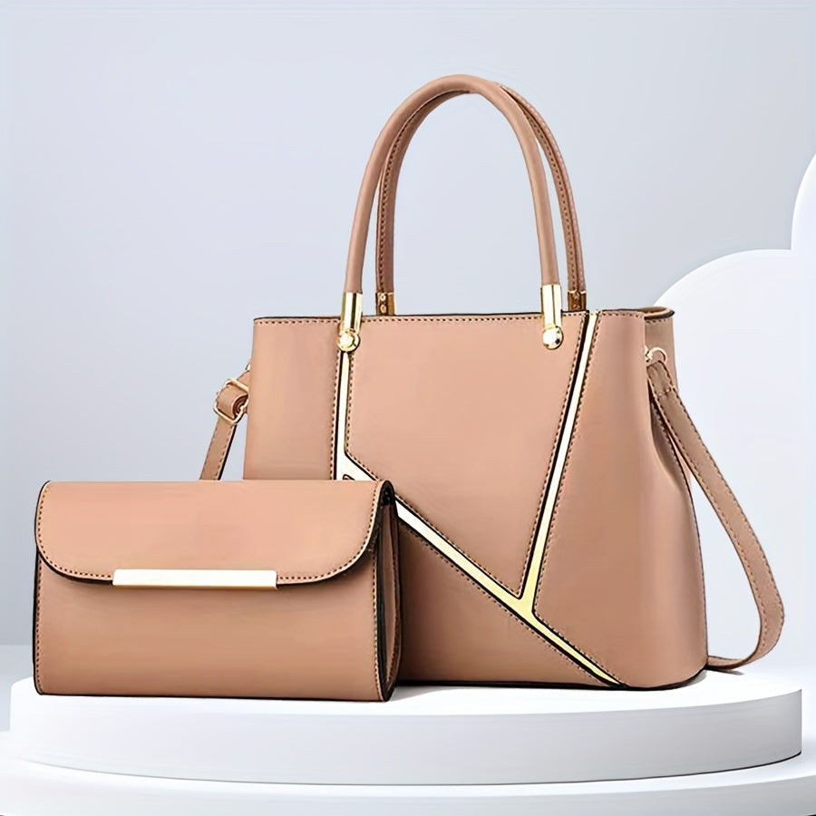 Amy Signature Collection Handbag Set Two Piece Top Handle Tote Clutch Exclusive