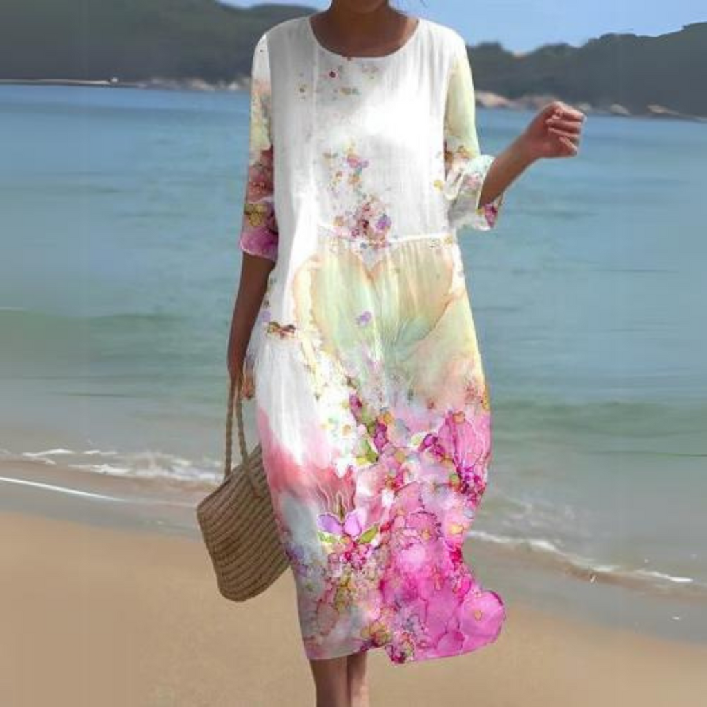 Luxe Collection Elegant Floral Midi Dress Exclusive For Special Occasions