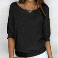 Luxe Collection Womens Knit Top Patterned Loose Fit Exclusive Everyday Elegance