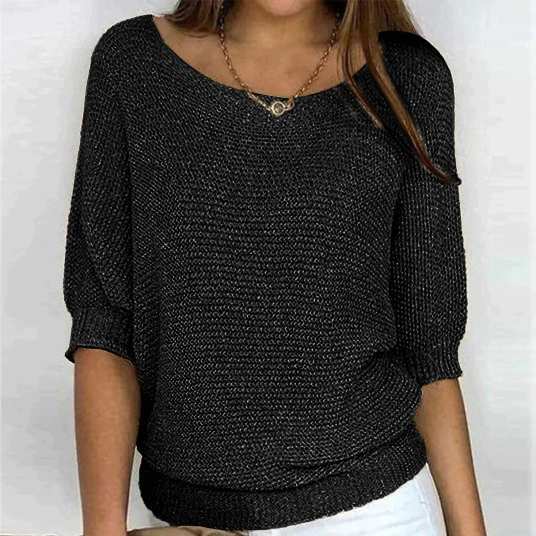 Luxe Collection Womens Knit Top Patterned Loose Fit Exclusive Everyday Elegance