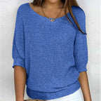 Luxe Collection Womens Knit Top Patterned Loose Fit Exclusive Everyday Elegance