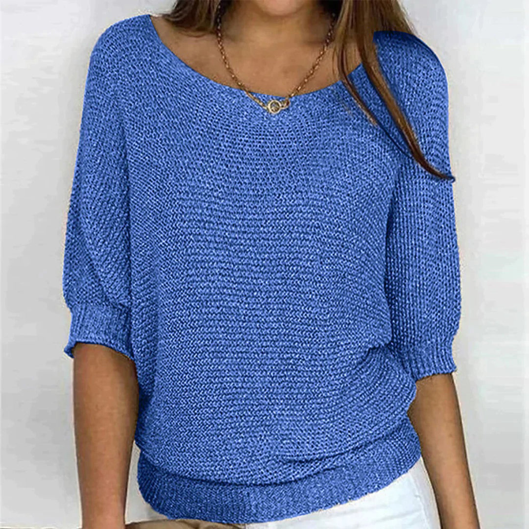 Luxe Collection Womens Knit Top Patterned Loose Fit Exclusive Everyday Elegance