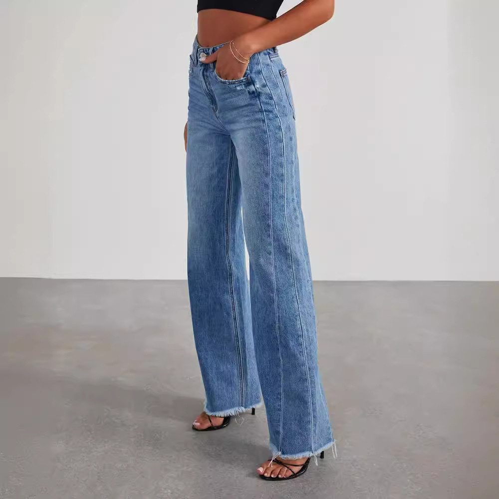 Premium Selvedge Denim High Waisted Wide Leg Jeans Exclusive Capsule Collection