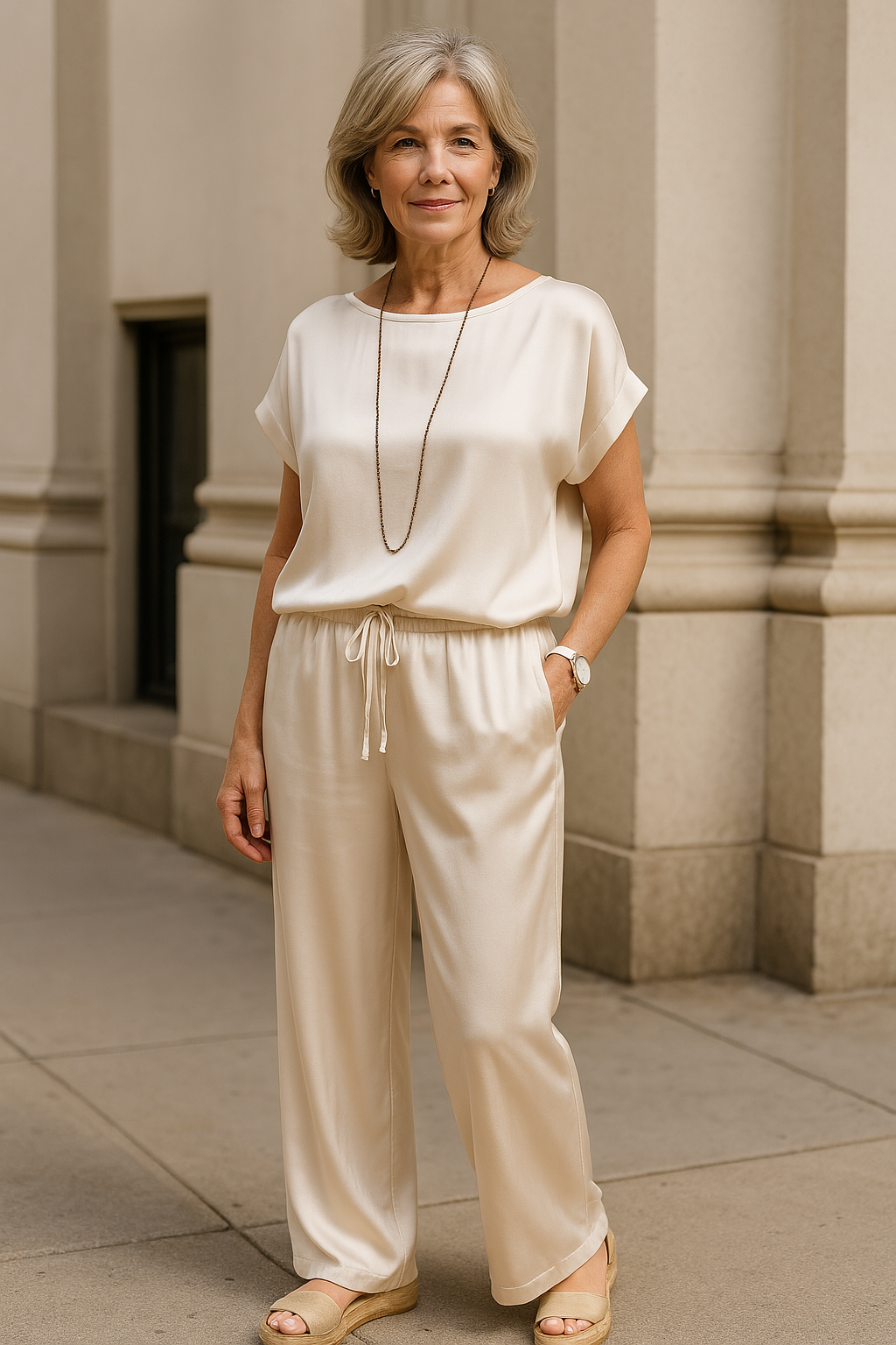 Silk Satin Two Piece Set For Women Exclusive Lounge