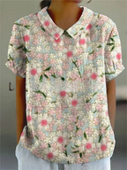 Floral Collection Blouse With Peter Pan Collar Timeless Craftsmanship Limited Run