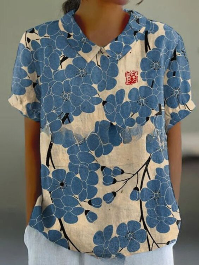 Floral Collection Blouse With Peter Pan Collar Timeless Craftsmanship Limited Run