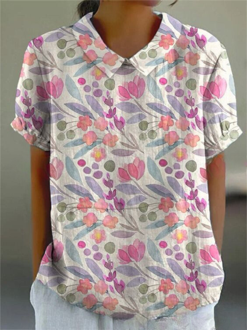 Floral Collection Blouse With Peter Pan Collar Timeless Craftsmanship Limited Run