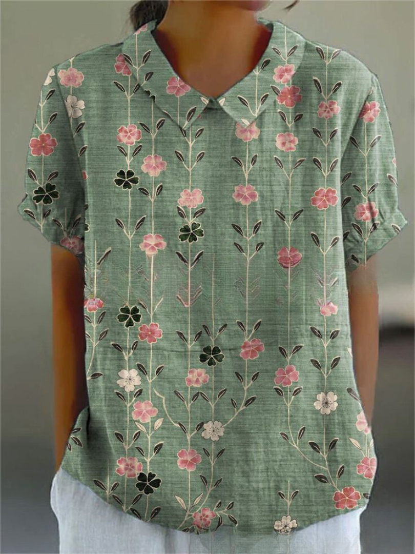 Floral Collection Blouse With Peter Pan Collar Timeless Craftsmanship Limited Run