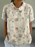 Floral Collection Blouse With Peter Pan Collar Timeless Craftsmanship Limited Run