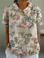 Floral Collection Blouse With Peter Pan Collar Timeless Craftsmanship Limited Run