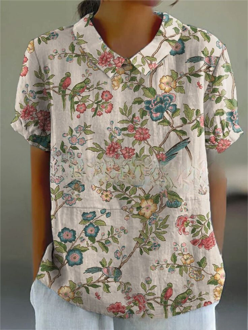 Floral Collection Blouse With Peter Pan Collar Timeless Craftsmanship Limited Run