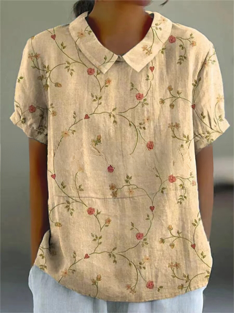 Floral Collection Blouse With Peter Pan Collar Timeless Craftsmanship Limited Run