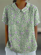 Floral Collection Blouse With Peter Pan Collar Timeless Craftsmanship Limited Run