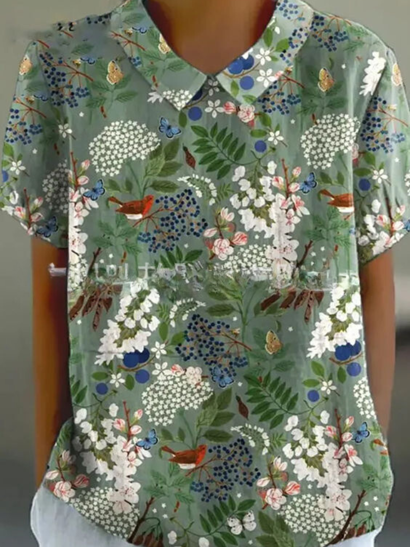 Floral Collection Blouse With Peter Pan Collar Timeless Craftsmanship Limited Run