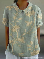 Floral Collection Blouse With Peter Pan Collar Timeless Craftsmanship Limited Run