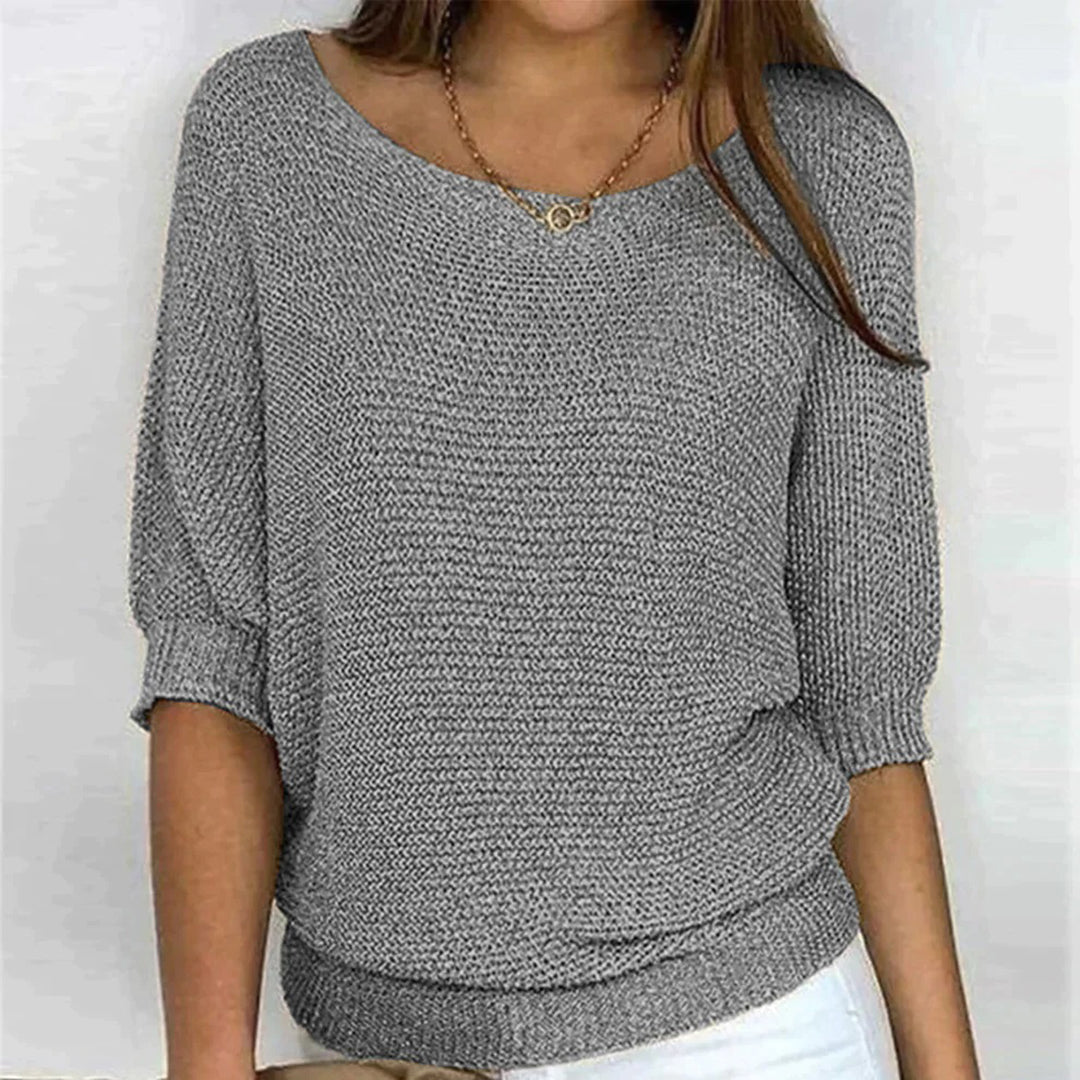 Luxe Collection Womens Knit Top Patterned Loose Fit Exclusive Everyday Elegance