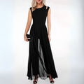 Crepe Sleeveless Wide Leg Jumpsuit Summer Collection Exclusive Refinement