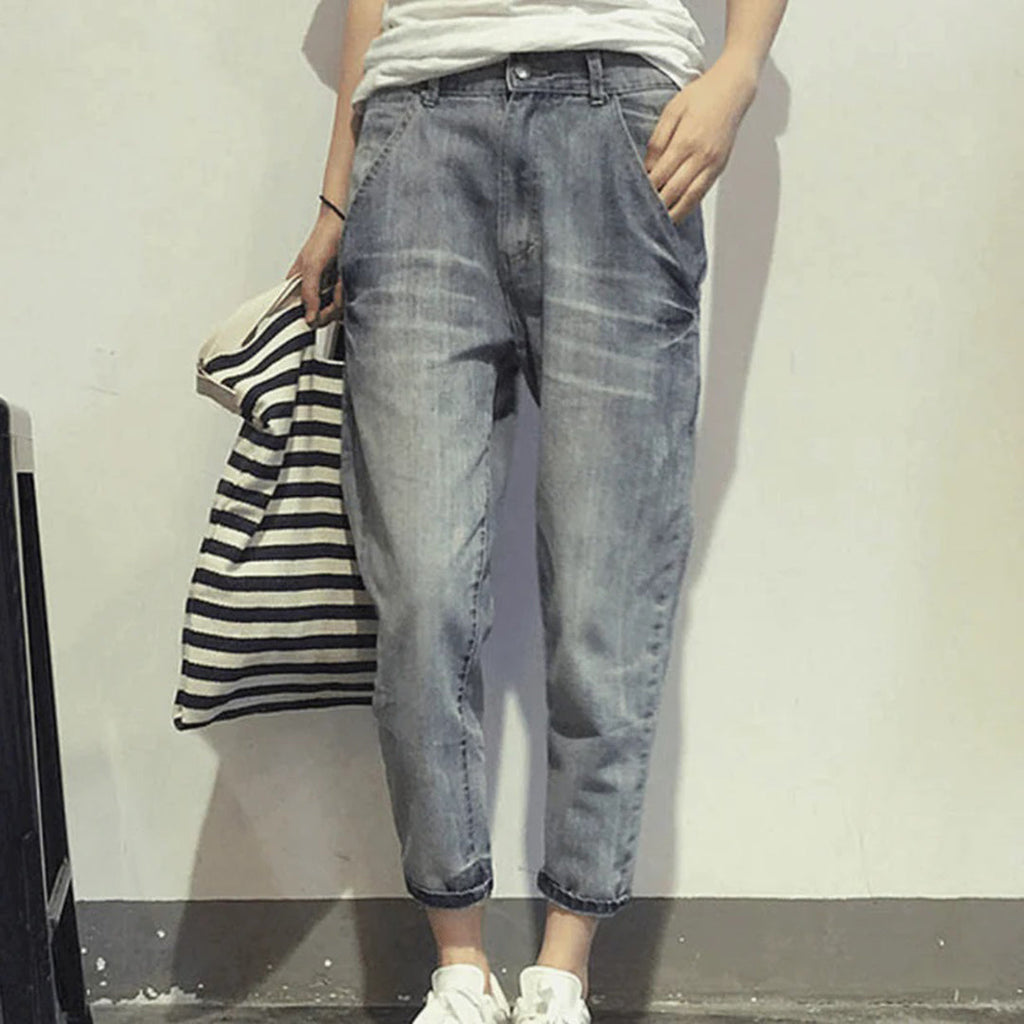Selvedge Denim Womens Baggy Cropped Jeans Light Blue Limited Edition Heritage Run