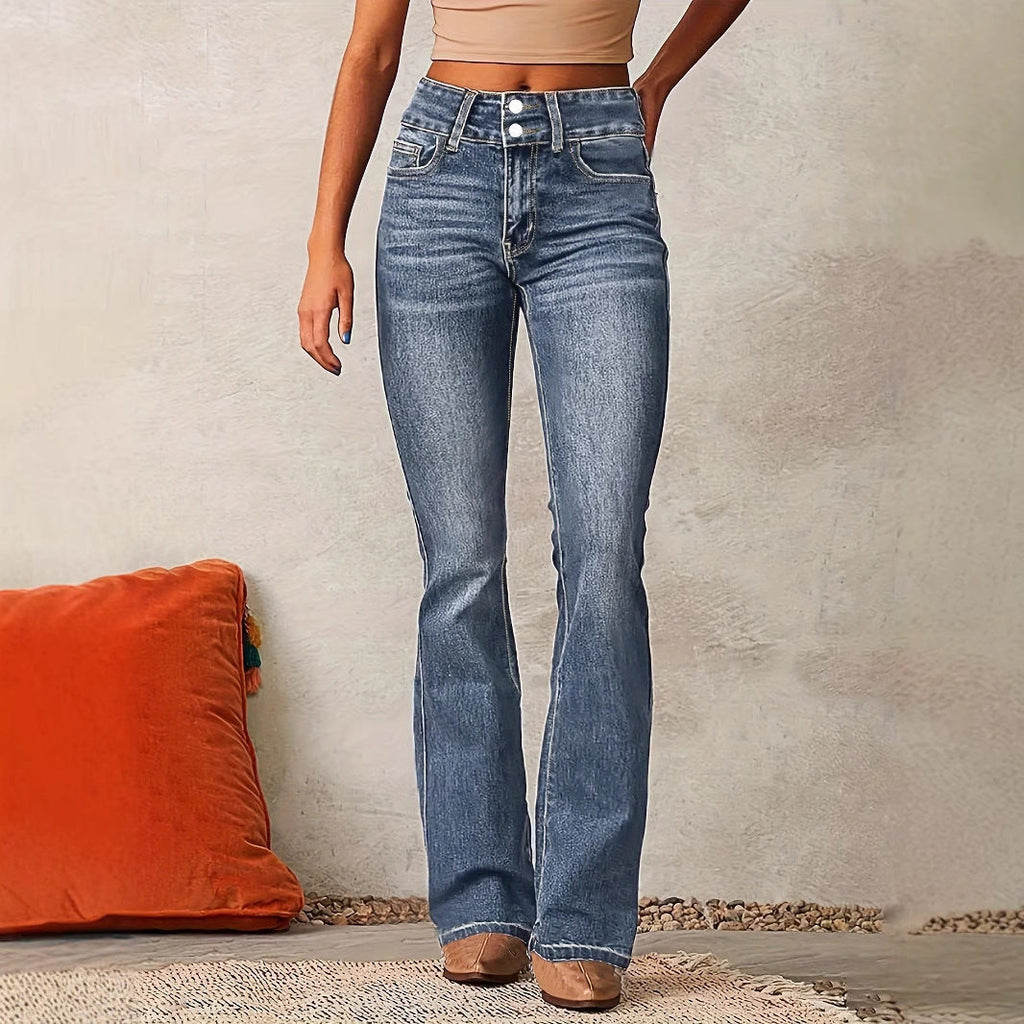 Limited Stretch Denim High Waisted Flared Jeans From Limited Collection Timeless Luxury