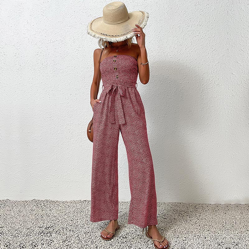 Crepe Luxe Collection Strapless Wide Leg Jumpsuit Exclusive Edition For Evening Wear