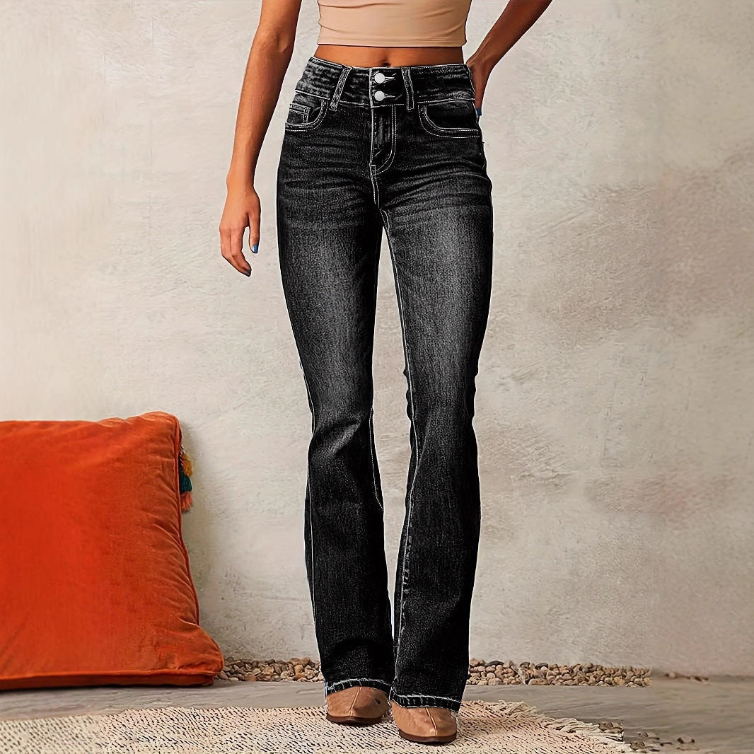 Limited Stretch Denim High Waisted Flared Jeans From Limited Collection Timeless Luxury