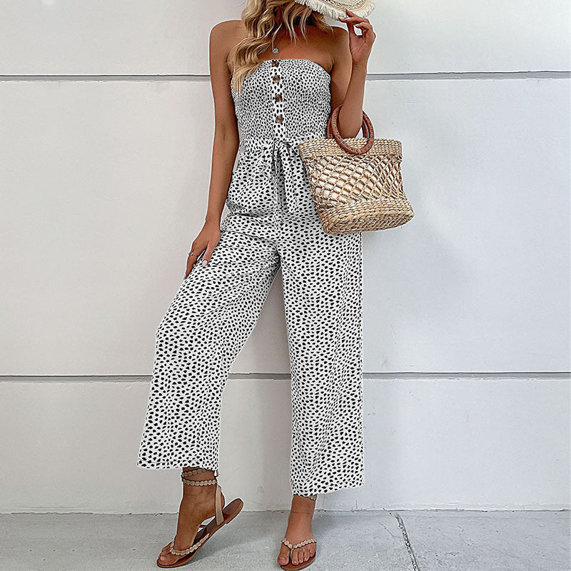 Crepe Luxe Collection Strapless Wide Leg Jumpsuit Exclusive Edition For Evening Wear