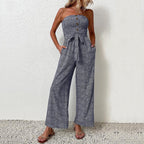 Crepe Luxe Collection Strapless Wide Leg Jumpsuit Exclusive Edition For Evening Wear