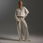 Luxe Knit Loungewear Set Polo Neck Jumper Wide Leg Trousers Limited Edition