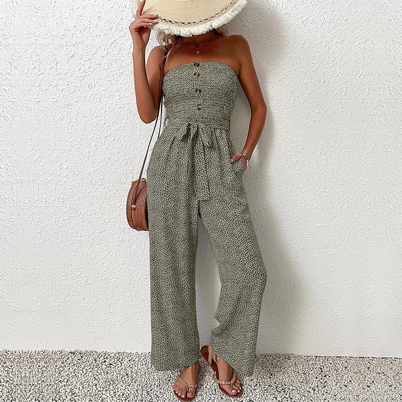 Crepe Luxe Collection Strapless Wide Leg Jumpsuit Exclusive Edition For Evening Wear