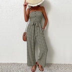 Crepe Luxe Collection Strapless Wide Leg Jumpsuit Exclusive Edition For Evening Wear