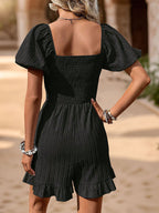 Smocked Ruffle Hem Playsuit Lightweight Breathable Luxe Exclusive Collection